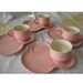 Delicate 1950s Pink and Gold Tea Party HOLLAND MOLD Luncheon Cup and Saucer Set of 4