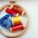 Dream Big. Whimsical Fairy Tale Castles, Hand Embroidery in 5 inch Hoop. Yellow, Red. By merriweathercouncil on Etsy
