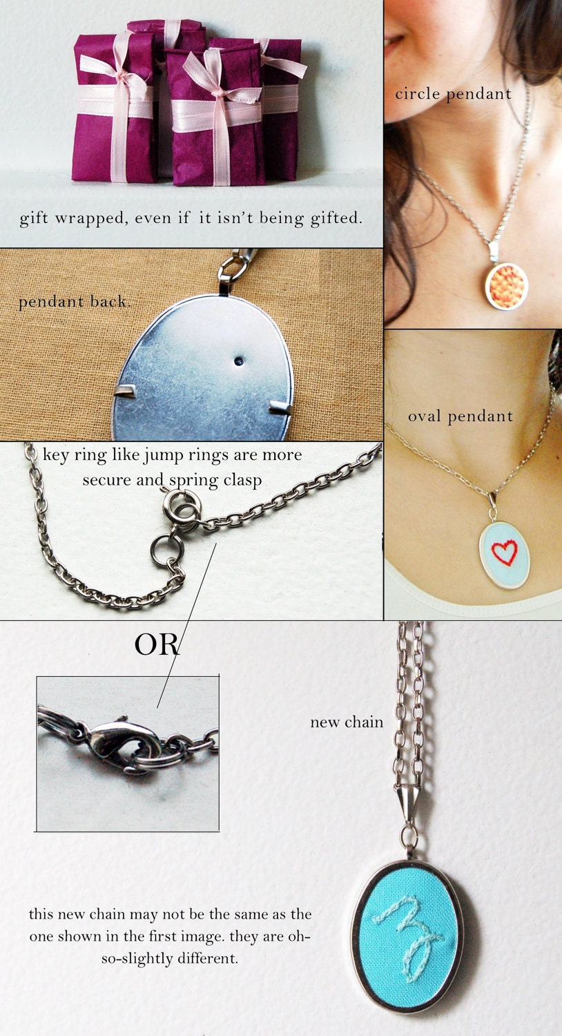 Embroidered Necklace. Custom Initial, Letter, Personalized Monogram.  Made Just For You by merriweathercouncil on Etsy.