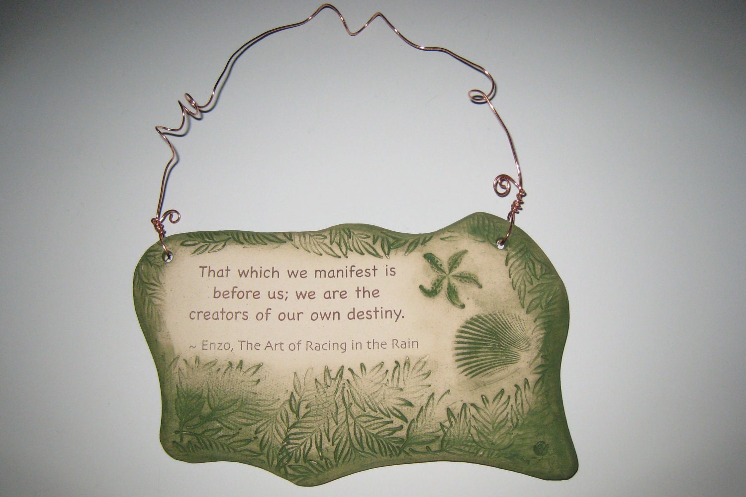 Enzo The Art of Racing in the Rain Quote Ceramic by muddwoman