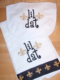 Lil Dat Bib & Burp Cloth Set