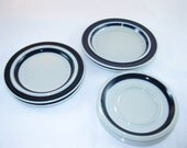 6 Arabia Anemone Plates and Saucers