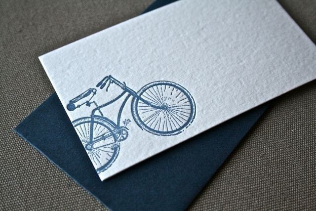 Bicycle Letterpress Enclosure Card