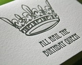 Birthday Queen Letterpress Card
