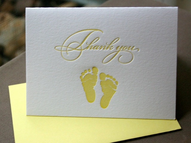 Baby Thank You Letterpress Card