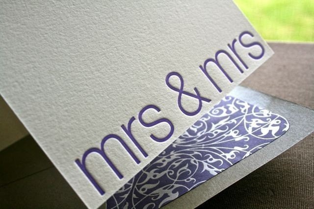 Mrs and Mrs Letterpress Card