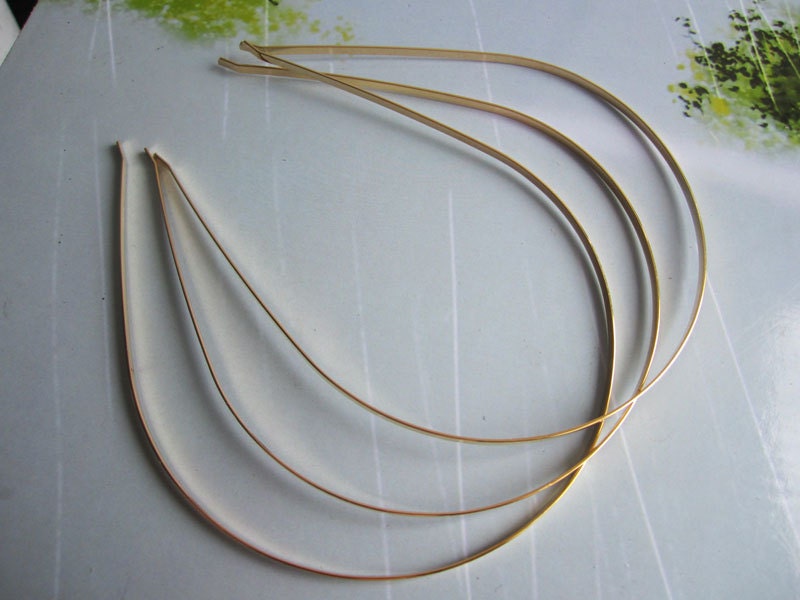 10pcs--3mm(1/8 inch)--Gold plated metal headbands