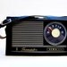 Aiwa Transistor Radio in Black Leather Case, 1964, Mad Men