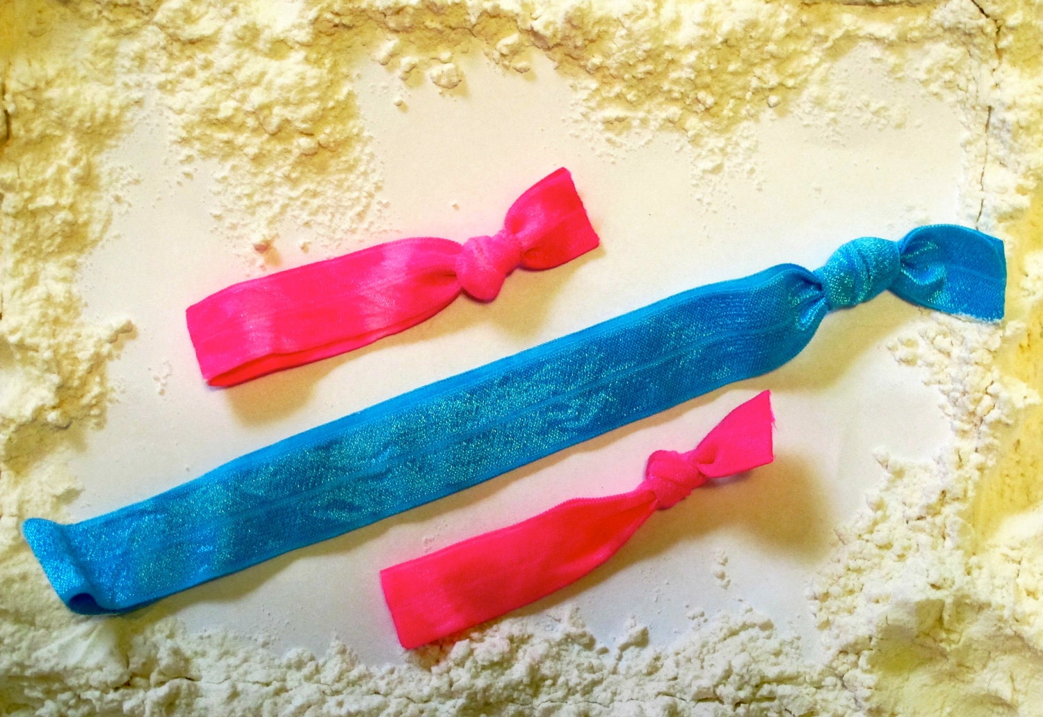 MyTyes Ski Bunny Package, 2 original hair ties that double as bracelets and 1 headband