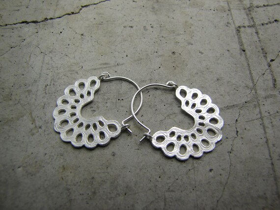 Small hoop earrings made from sterling silver - Lightweight dangle earrings