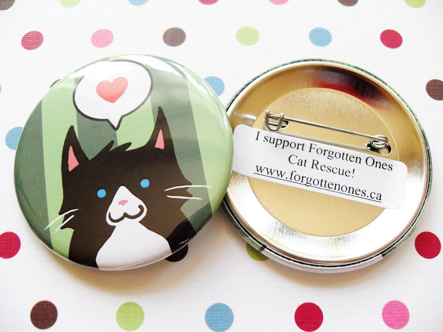 Tuxedo Cat Pin for Charity