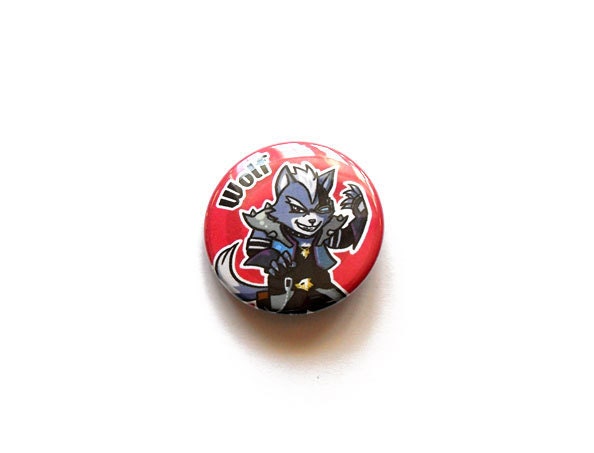 Wolf O'Donnell Star Fox/Super Smash Brothers Pinback Button/Magnet