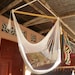 Beige Sitting Hammock, Hanging Chair Natural Cotton and Wood