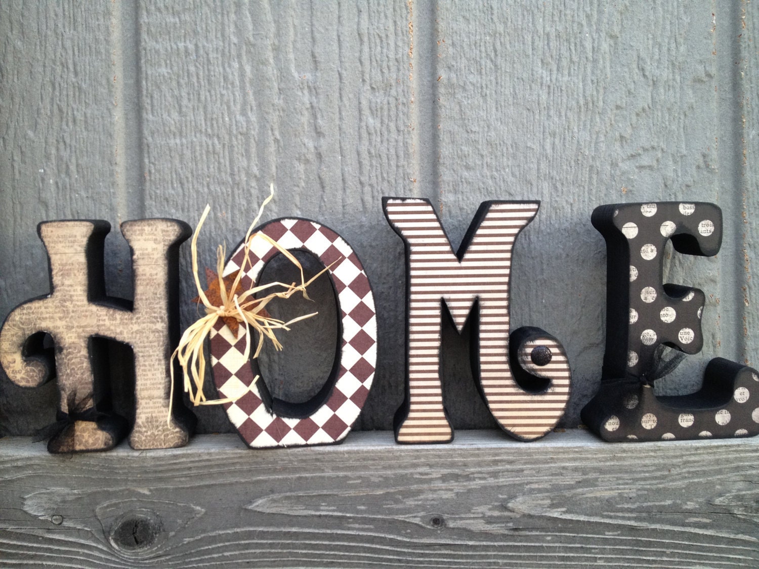 Custom Wood Letter Set "Home"