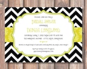 Chevron Damask Printable Invitation