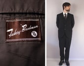 vintage 1950s mens suit / sharkskin wool suit / a hint of copper