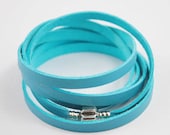 turquoise leather wrap bracelet t70