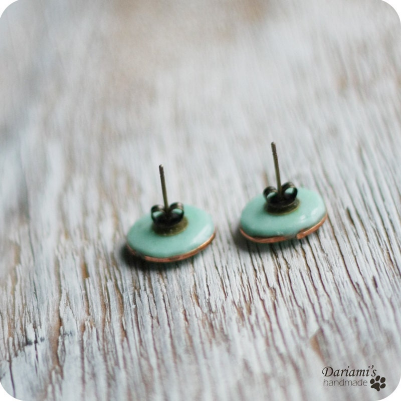 Post earrings - Mint blue-made to order