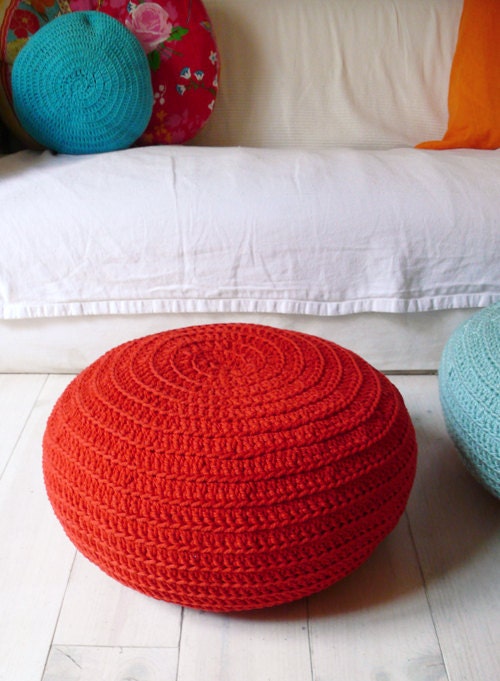 Floor Cushion Crochet - LAST ONE AVAILABLE in red
