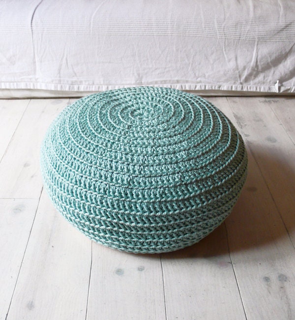 Pouf Crochet medium - aqua
