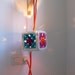 Pendant lamp with Granny Square Crochet lampshade and textile cable