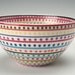 Stripes and Dots Hand Painted Bowl Multicolor Dinnerware