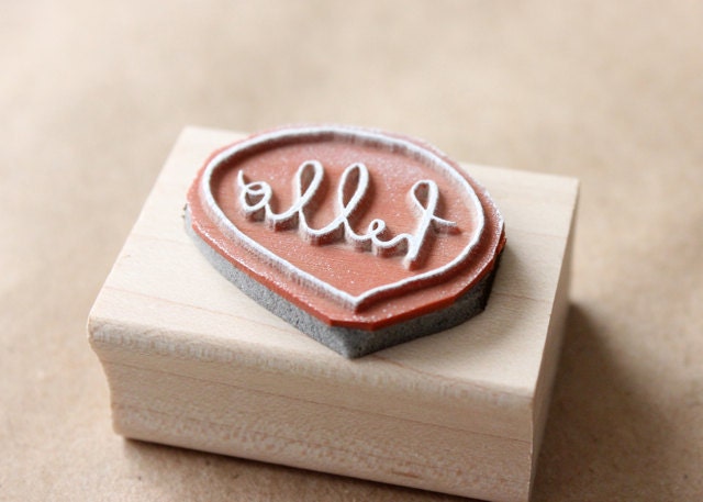 reserved for cathy - hello speech bubble wooden rubber stamp