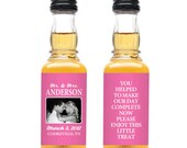 25 Custom Color Jack Daniels Mini Bottle Labels Wedding Favors Thank You Bride Groom Photo Whiskey Bachelor Party Groomsmen Gifts