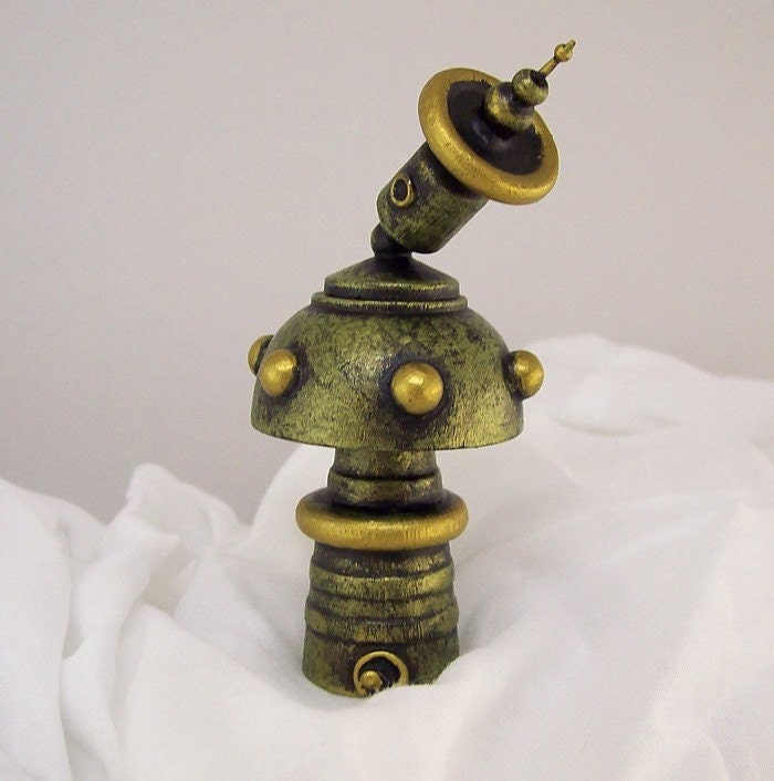 Futuristic Mini Mushroom Radar Building Wood Science Fiction Forest Series