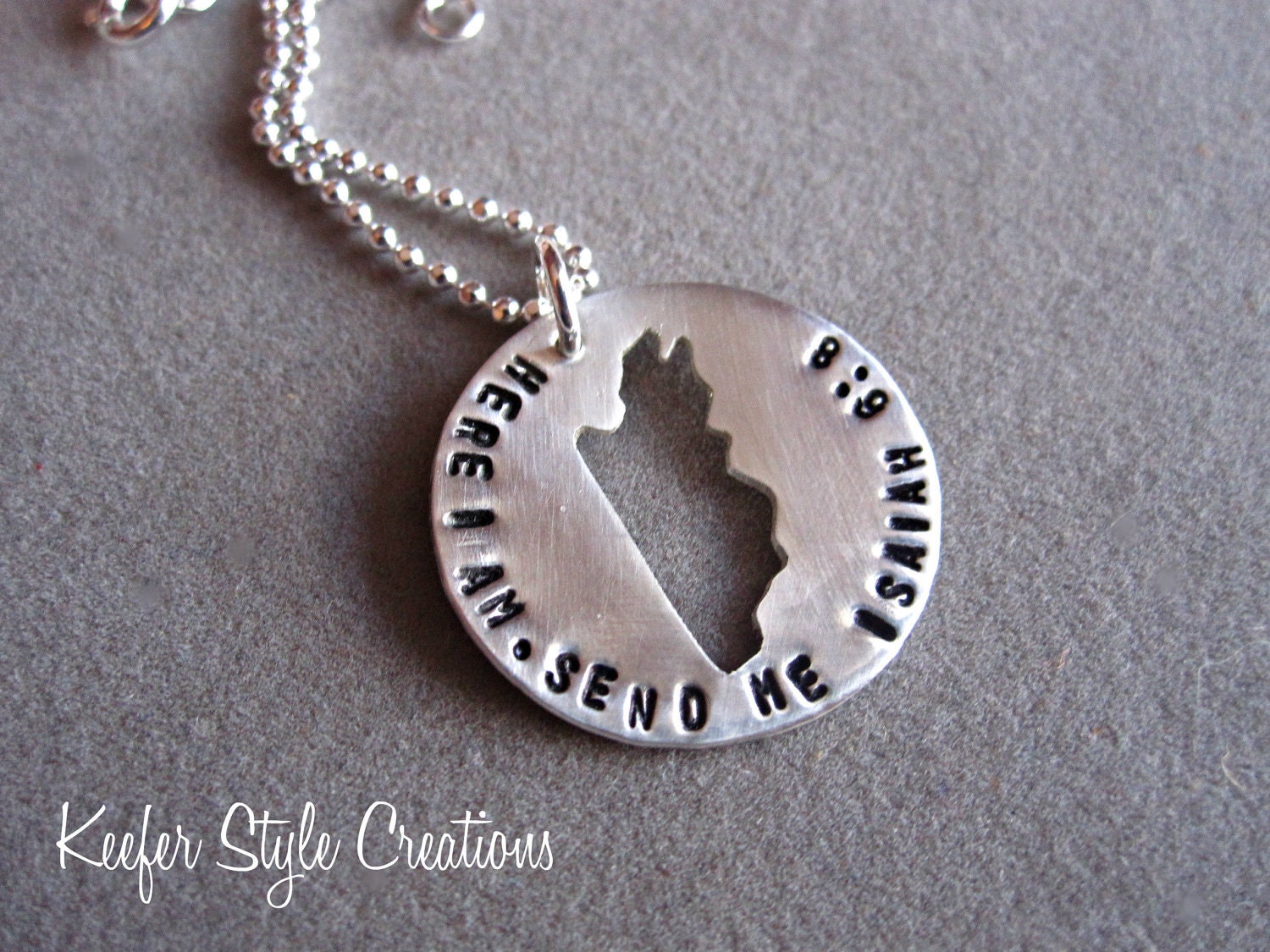 Belize Hand Stamped Cut out necklace