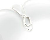simple sterling silver necklace loops concentric oval geometric modern