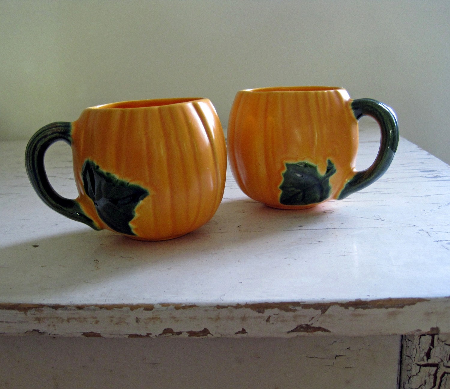Harvest Pumpkin Mugs Morton Pottery by InaMaeVintage on Etsy