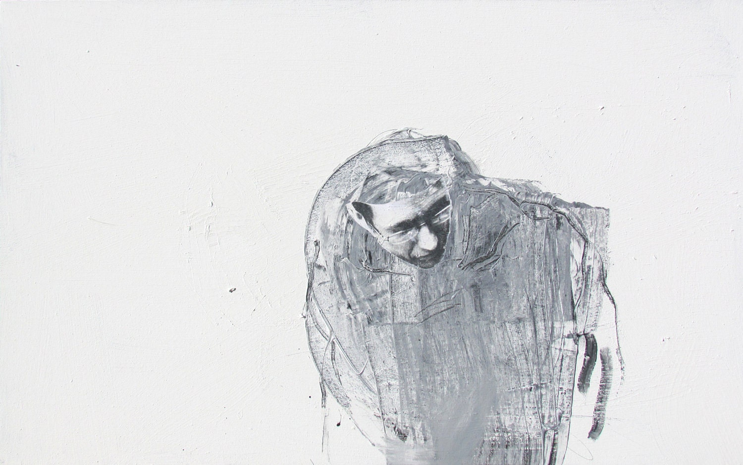 Extra Large Contemporary Figurative Art, minimal abstract figure painting, 48 x 30", original canvas by Derek Overfield