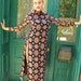 Dress 1960s 60s 1970s 70s Boho Ethnic Silk Chiffon Maxi SIDE SLITS