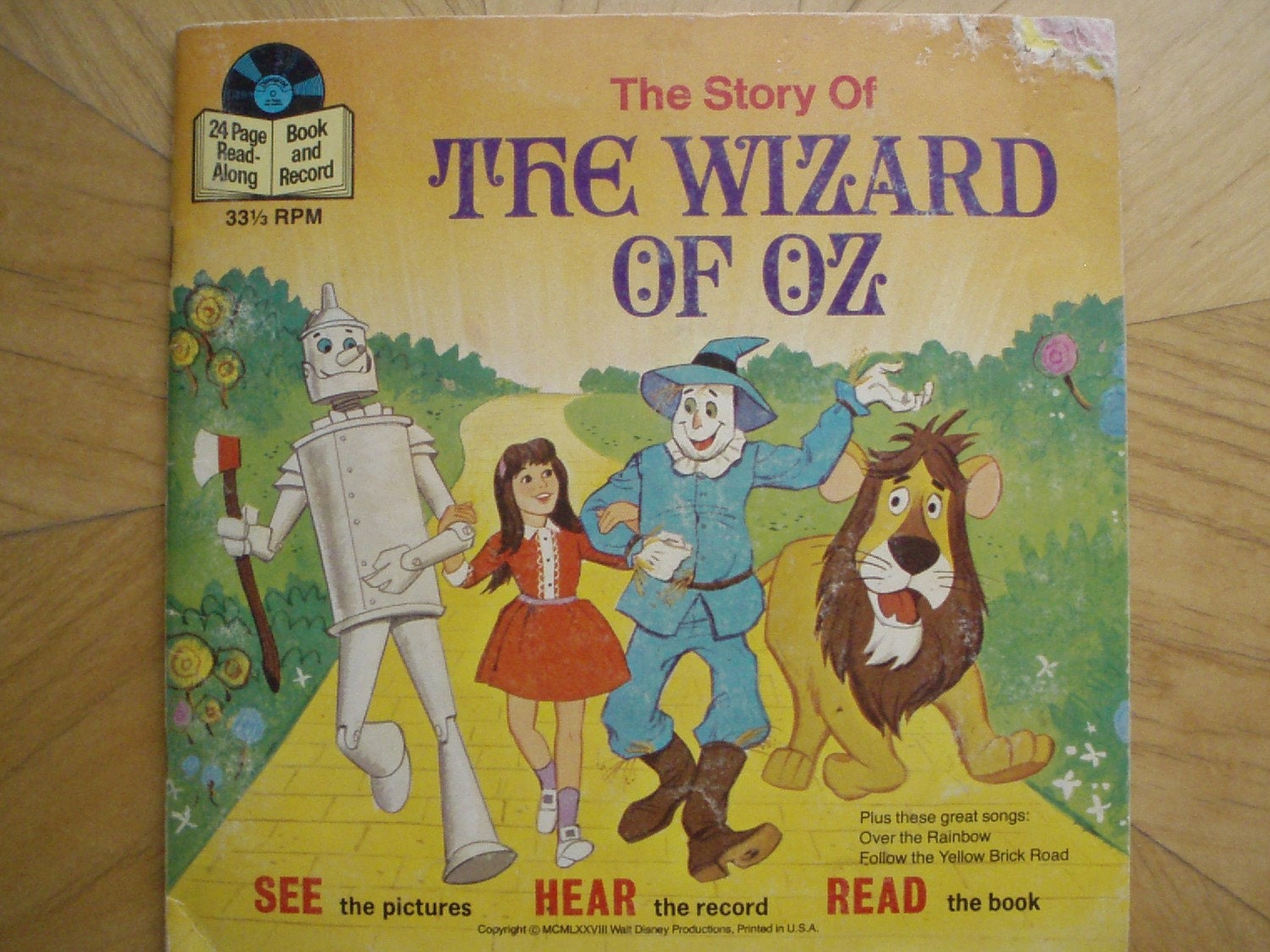 1978 The Wizard Of Oz Disney Book And Record