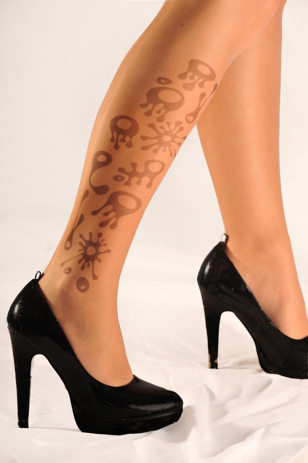 Printed Tights- graphic  stains