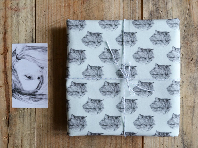 14" cushion cover - kitty - handmade - cats