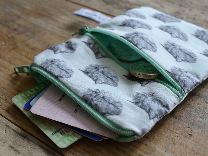 cat pouch - multiple pocket purse - handmade