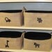 4 Burlap Organizer Baskets Totes with Lion, Giraffe, Zebra and Turtle