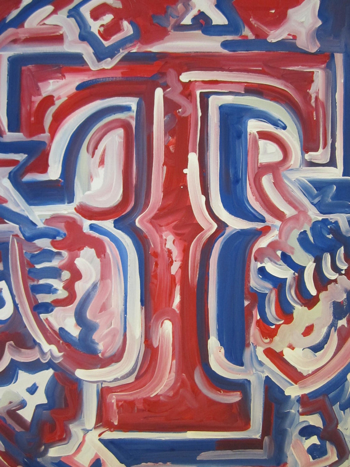 Texas Rangers Painting by Justin Patten Sports Art Baseball