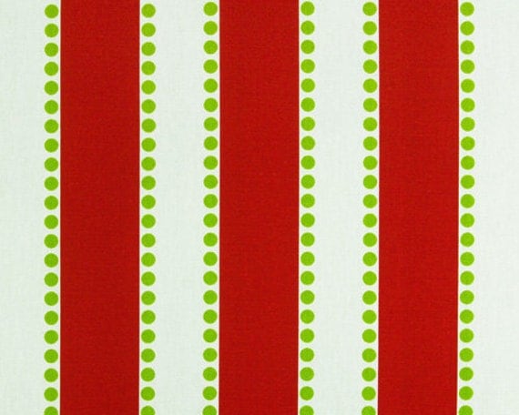 Christmas Home Decor Fabric Yardage - Red and Green Stripe by Premier ...