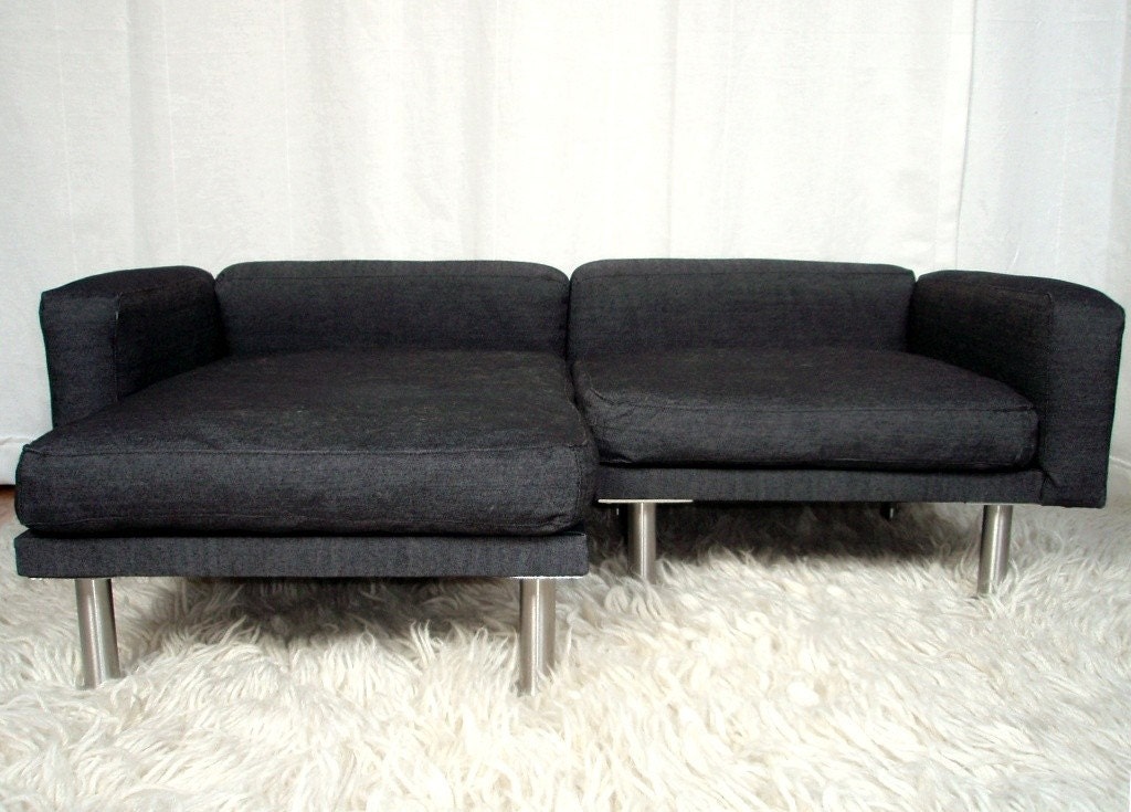 Modern pet bed, sofa and chaise sectional, slate grey