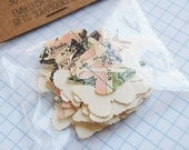 50 French Map and Cream card stock Butterfly Cutouts