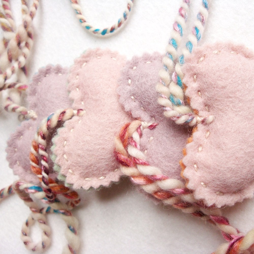 4 Padded Heart Necklaces