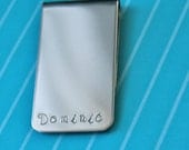 Personalized money clip, hand stamped