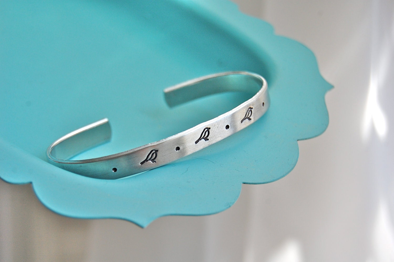 Three Little Birds, skinny bracelet cuff