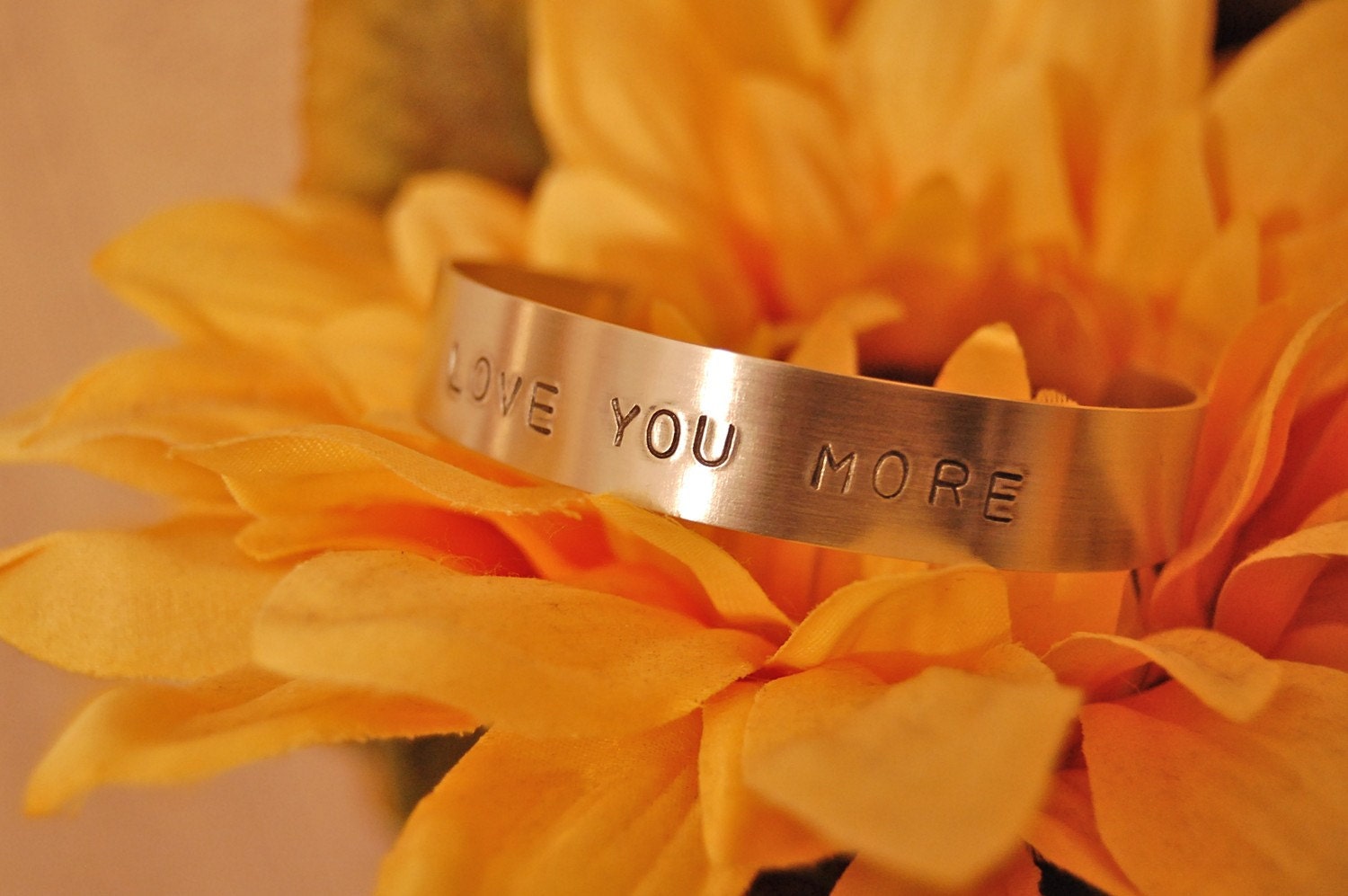 custom metal bracelet cuff, hand stamped