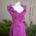 A vintage 1970s 1980s hot pink fuschia ruffled cocktail formal party bridesmaid maxi dress size S