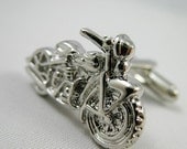 Free shipping - Mens Cufflinks- Fashion Cufflinks, Silver Motorcycle Design, with a Gift Box