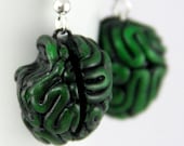 Zombie Brain Earrings, Jewelry, Handmade